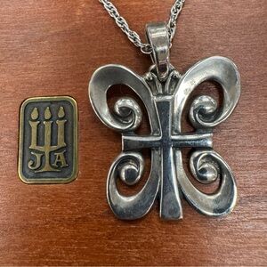 James Avery Retired Resurrection Butterfly and Cross Pendant